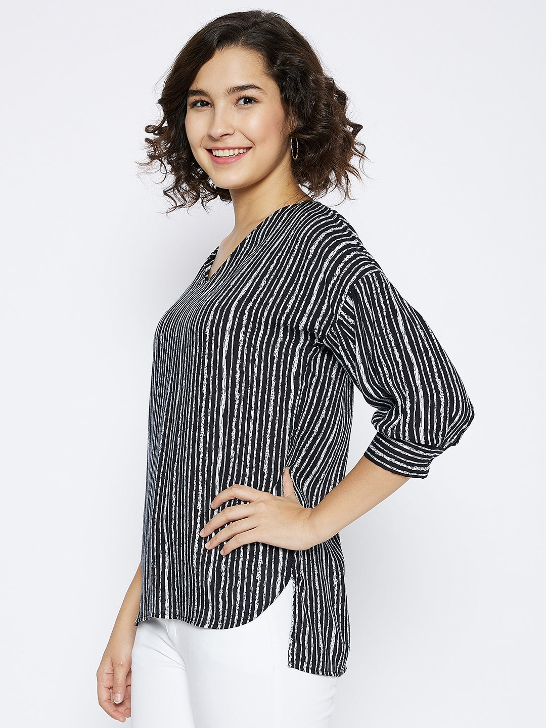 Black Striped Top - Women Tops