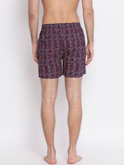 Navy Blue Printed boxers - Men Boxers