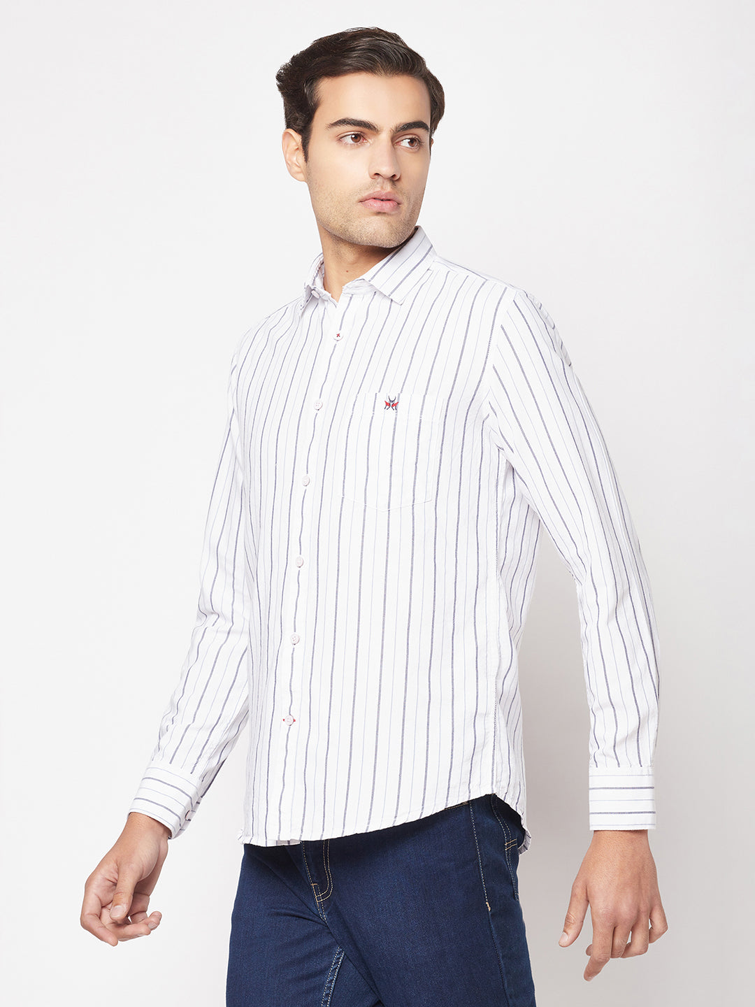  Striped White Cotton Shirt