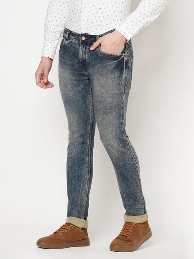 Blue Heavy Fade Jeans - Men Jeans