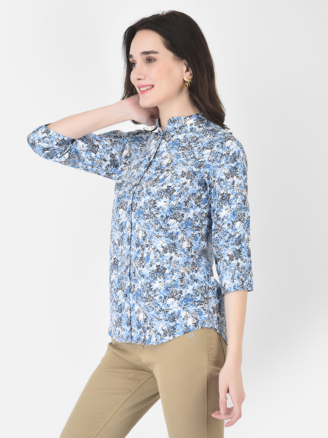 Blue Floral Shirt - Women Shirts