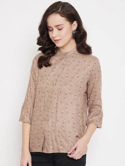 Bell Sleeves Printed Shirt - Women Shirts