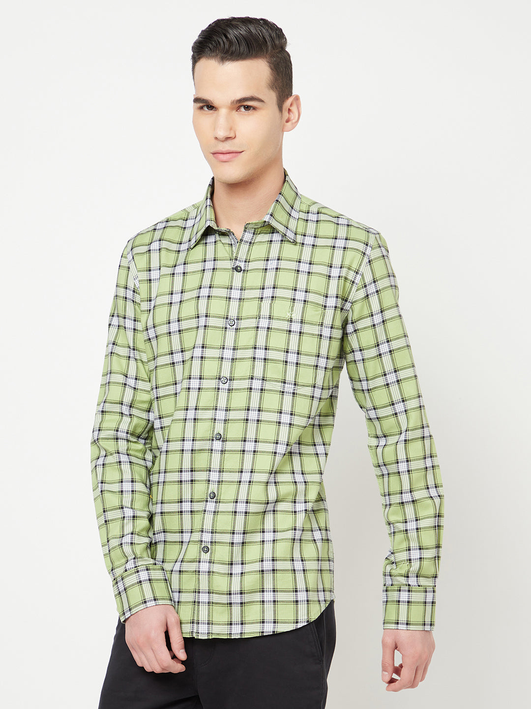 Green Checked Shirt - Men Shirts