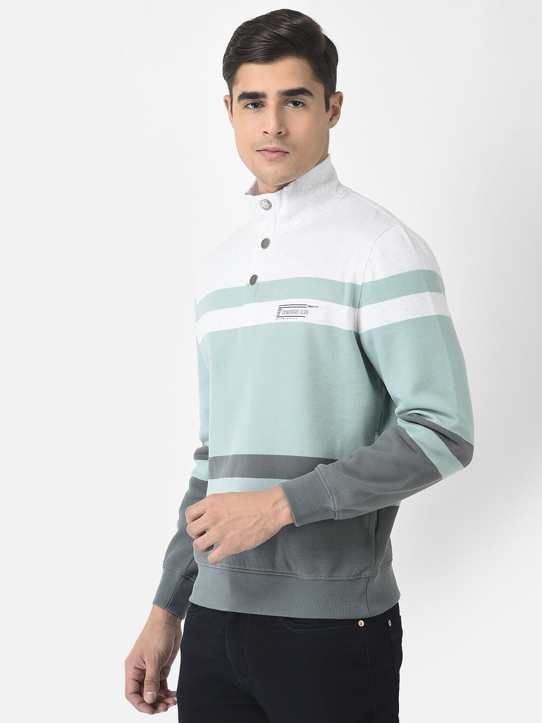  Multi-Colour Sweatshirt in Colour-Block Print 