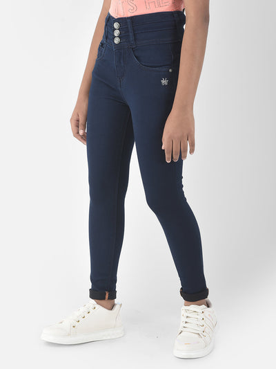  High-Rise Dark Blue Jeans