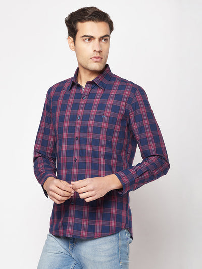  Checked Purple Shirt