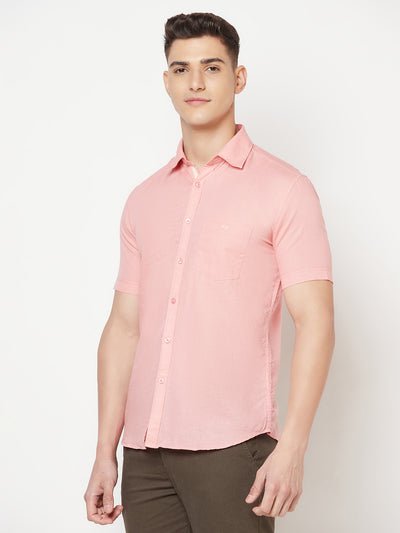 Pink Linen Shirt - Men Shirts