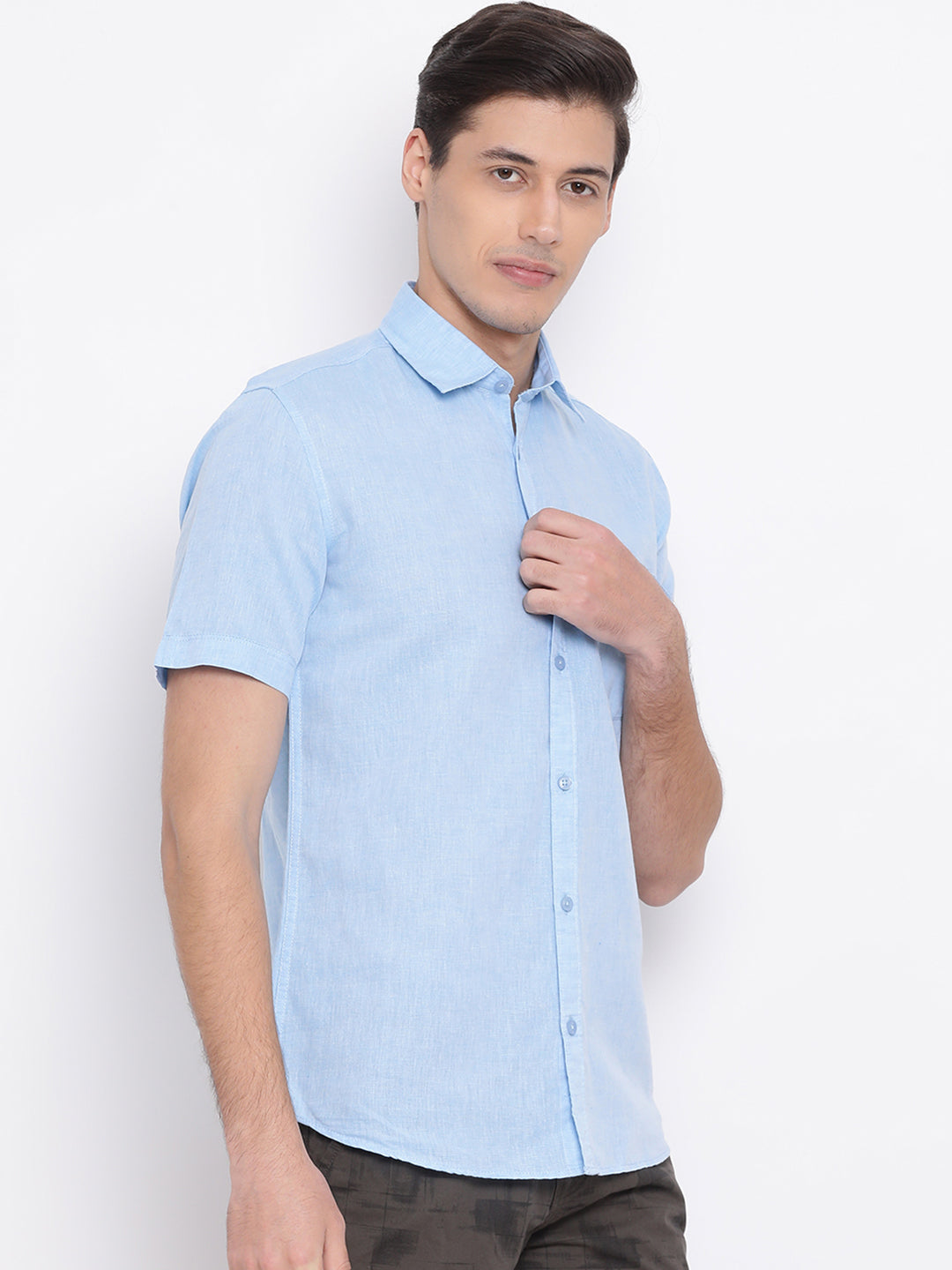 Blue Linen shirt - Men Shirts