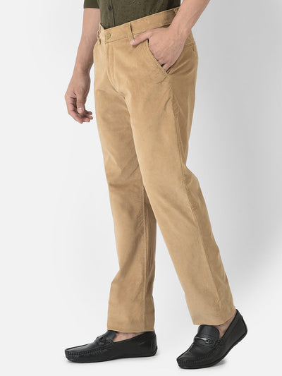  Light Khaki Trousers in Corduroy 