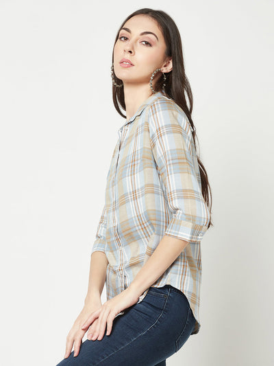  Sky Blue Checked Shirt