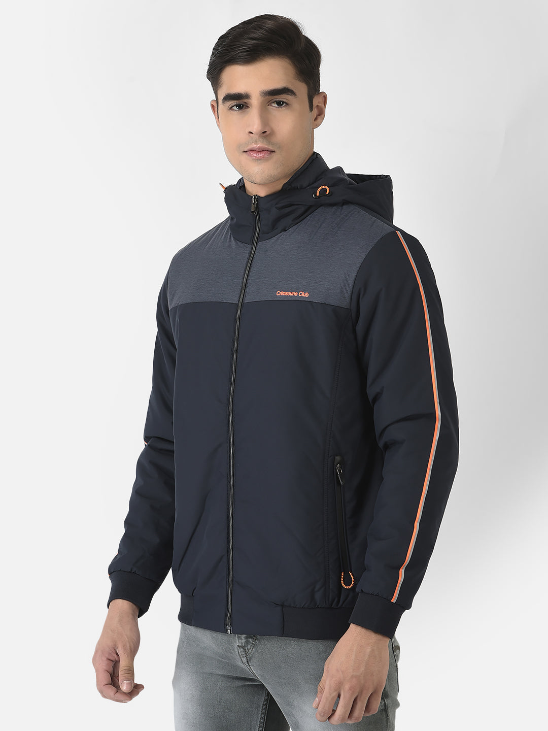  Navy Blue Jacket in Colour-Block 