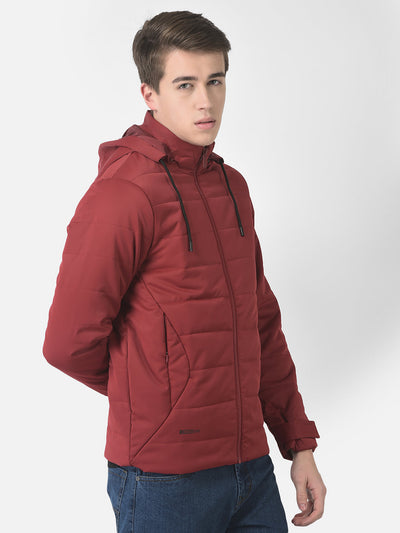  Red Detachable-Hood Jacket