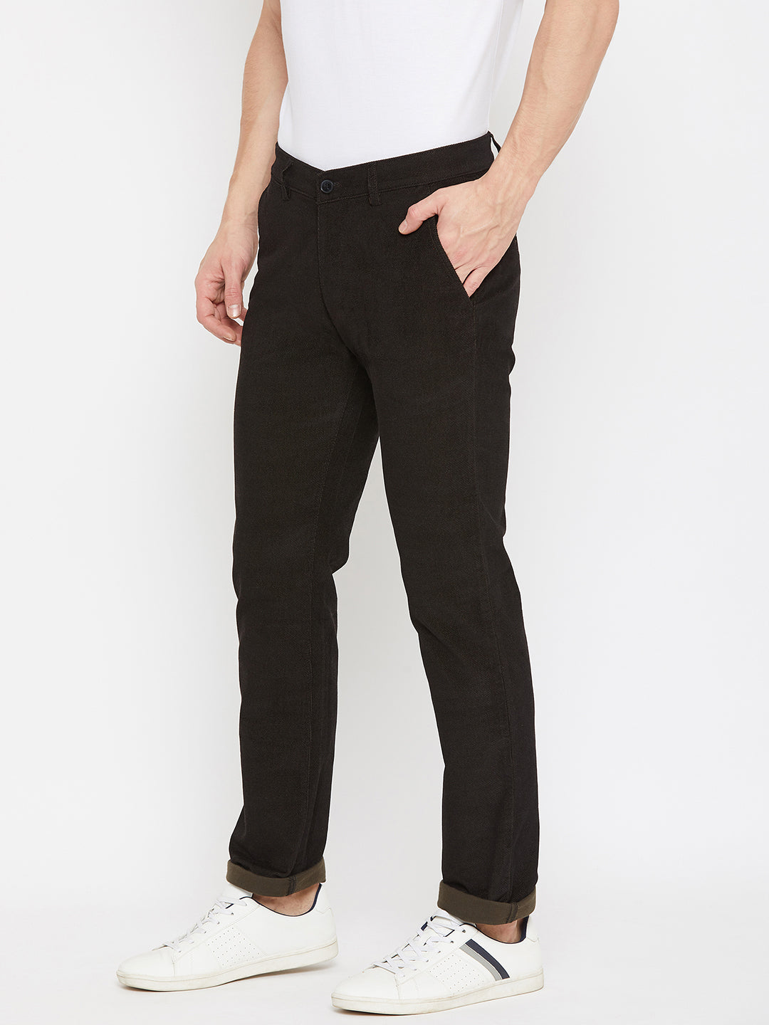 Black Slim Fit Trousers - Men Trousers