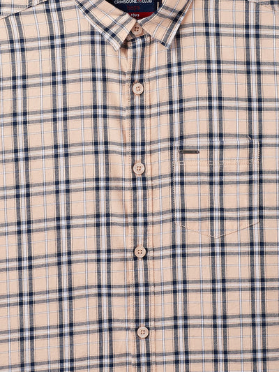 Peach Checked Casual Shirt - Boys Shirts
