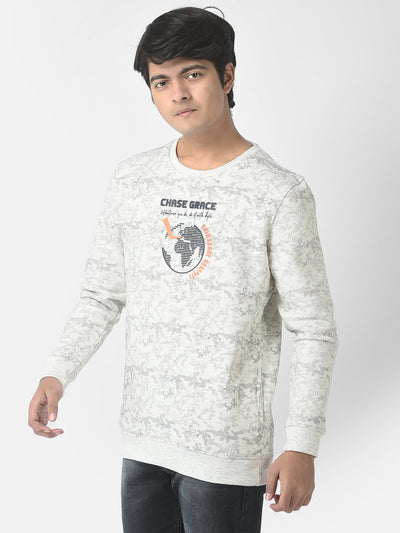  Grey Melange Globe Sweatshirt