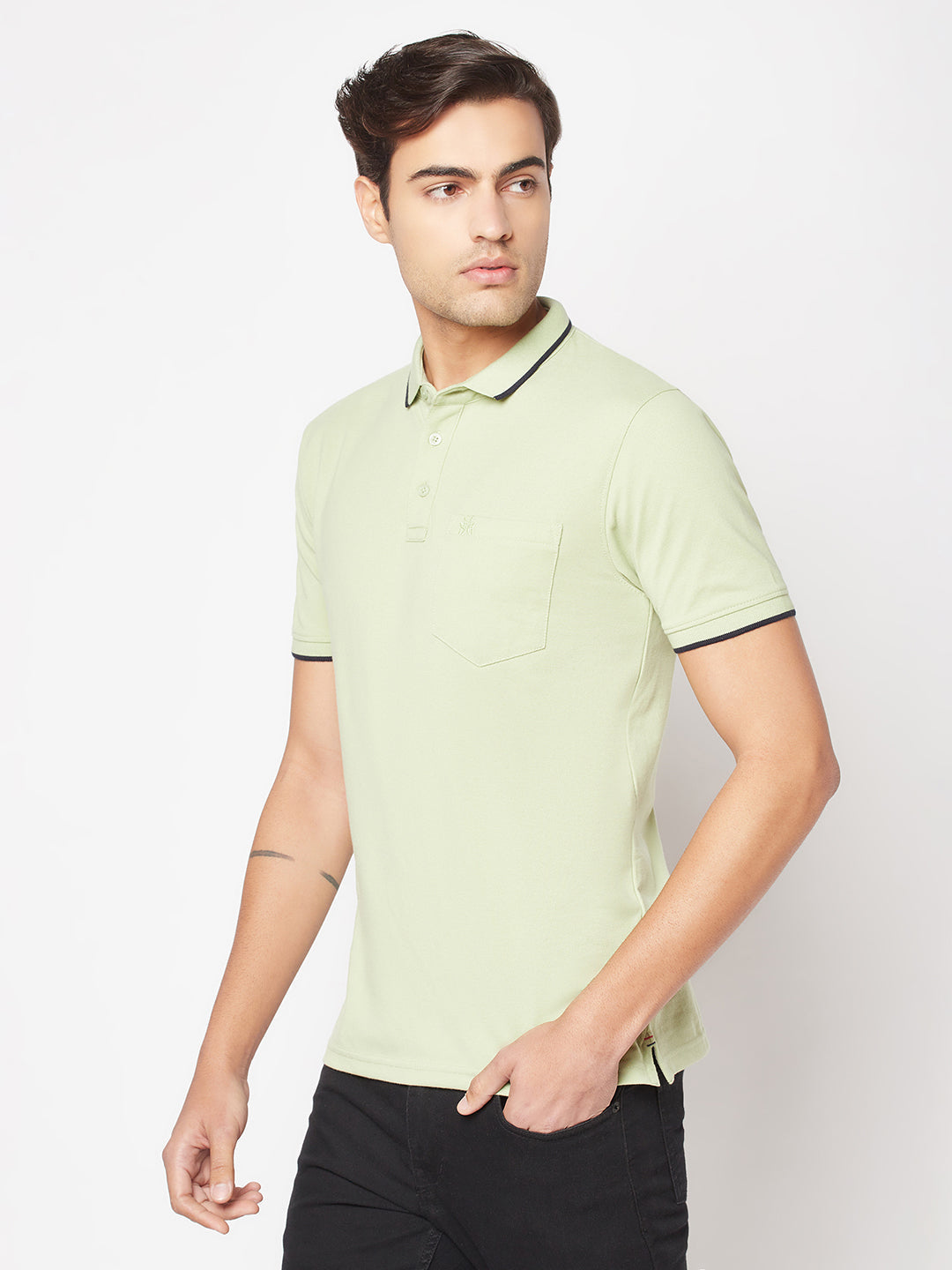  Mint Green Minimal Polo T-Shirt