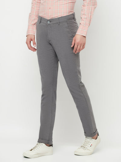 Grey Casual Trousers - Men Trousers