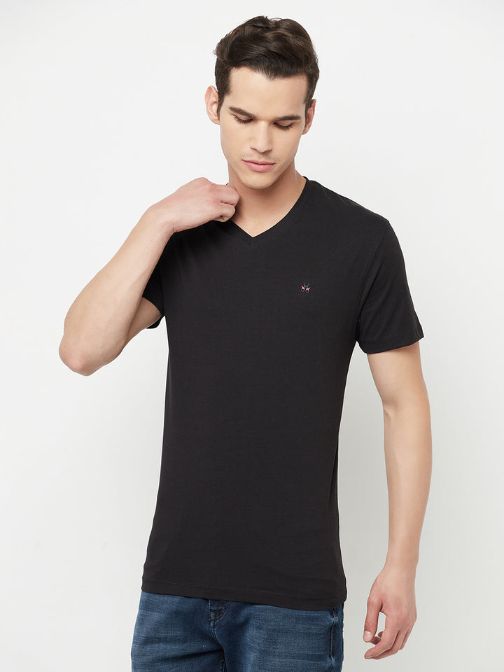 Black V-Neck T-Shirt - Men T-Shirts