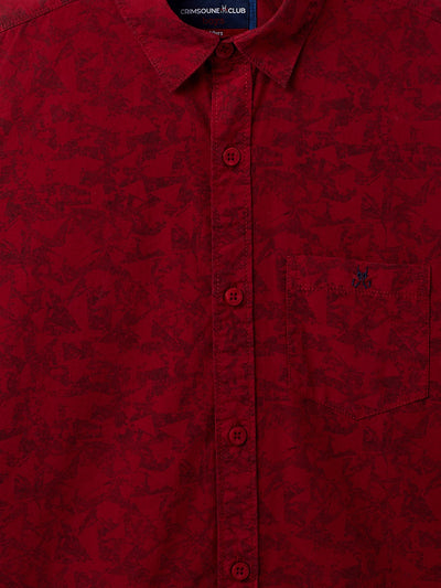 Maroon Printed Causal Shirt - Boys Shirts