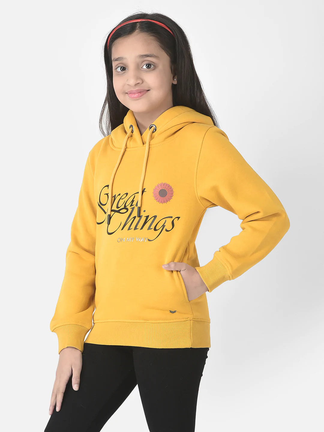  Mustard Typographic Hoodie