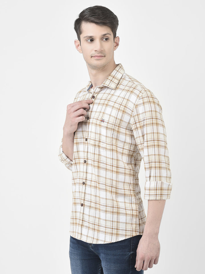  Beige Plaid Shirt