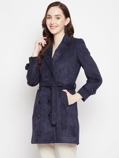 Navy Blue Longline Blazer - Women Blazer