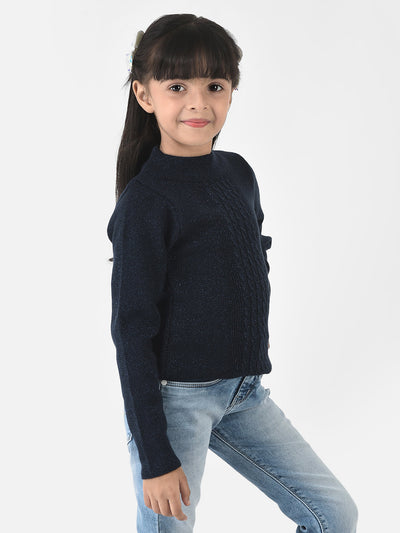 Navy Blue Sweater in Self-Designed Print