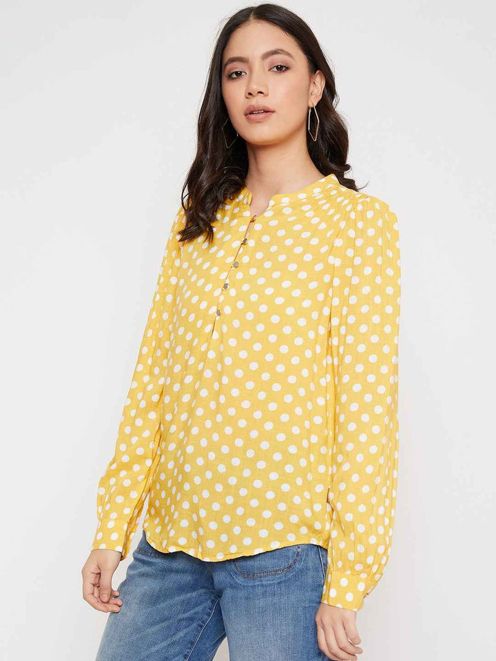 Yellow Polka Dots Tops