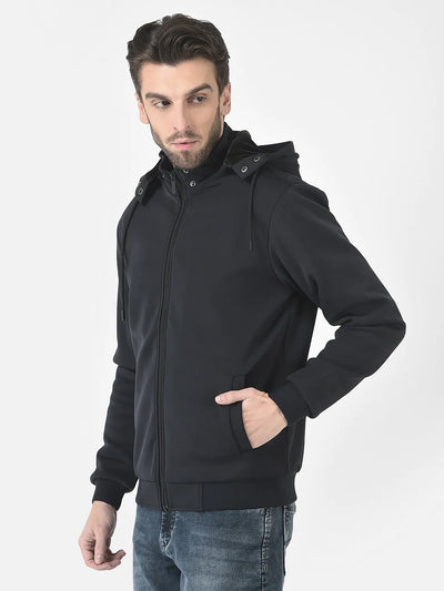  Navy Blue Removable Hood Jacket 