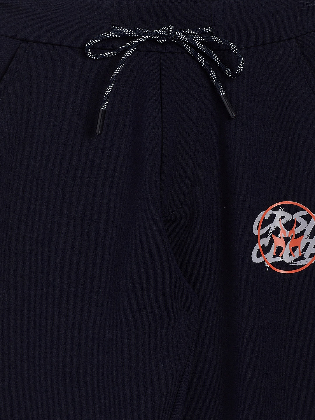 Navy Blue Printed Track Pants - Boys Track Pants
