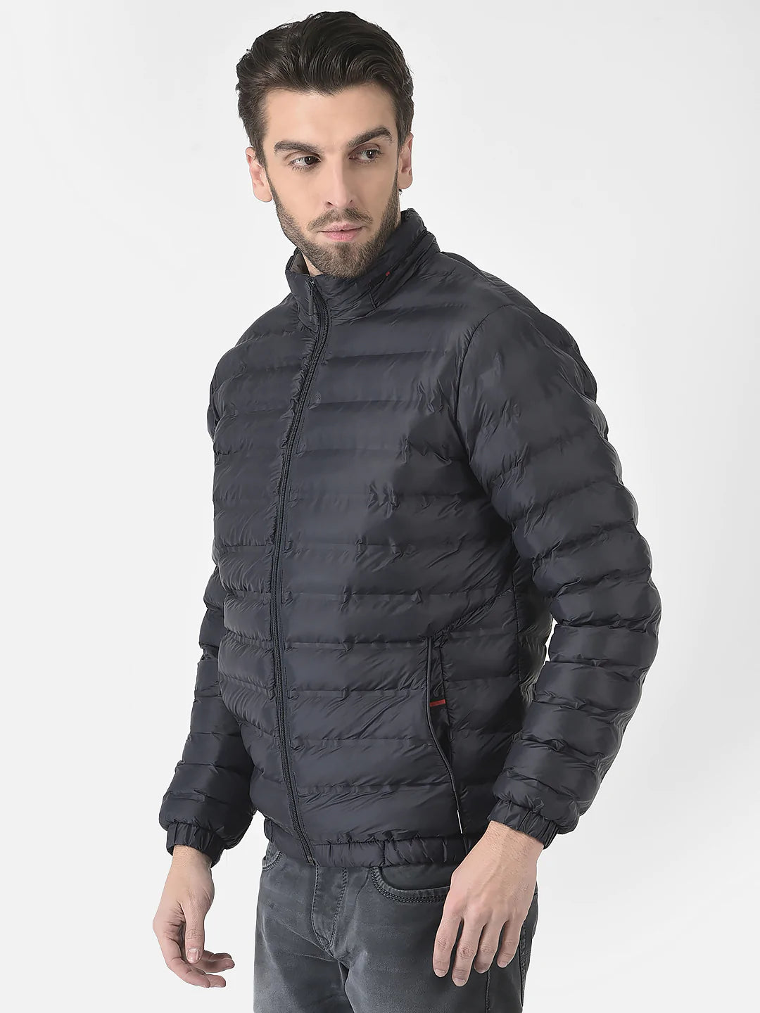  Navy Blue Light Quilted Jacket 