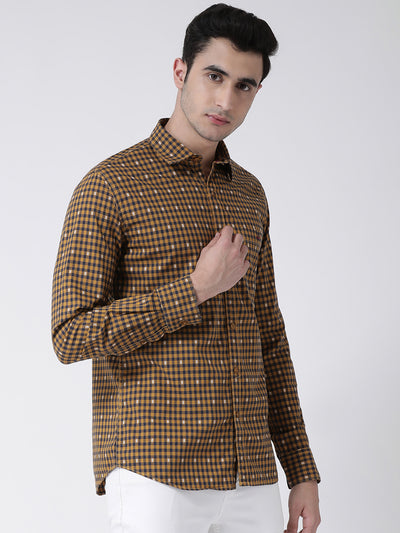 Brown Checked Shirt - Men Shirts