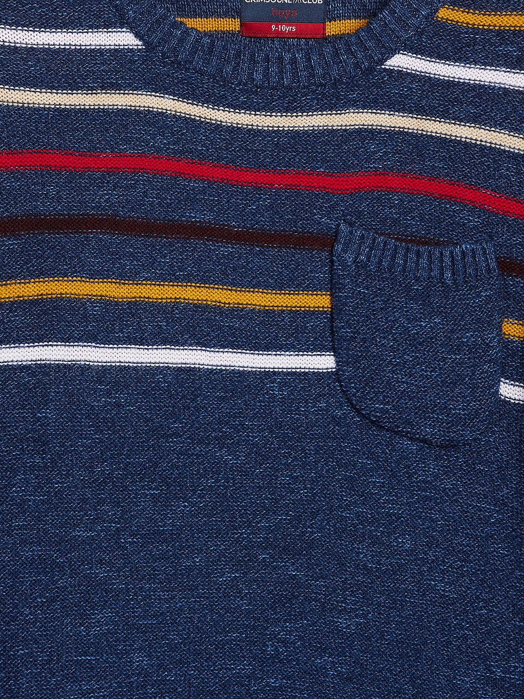 Blue Striped Round Neck Sweater - Boys Sweaters