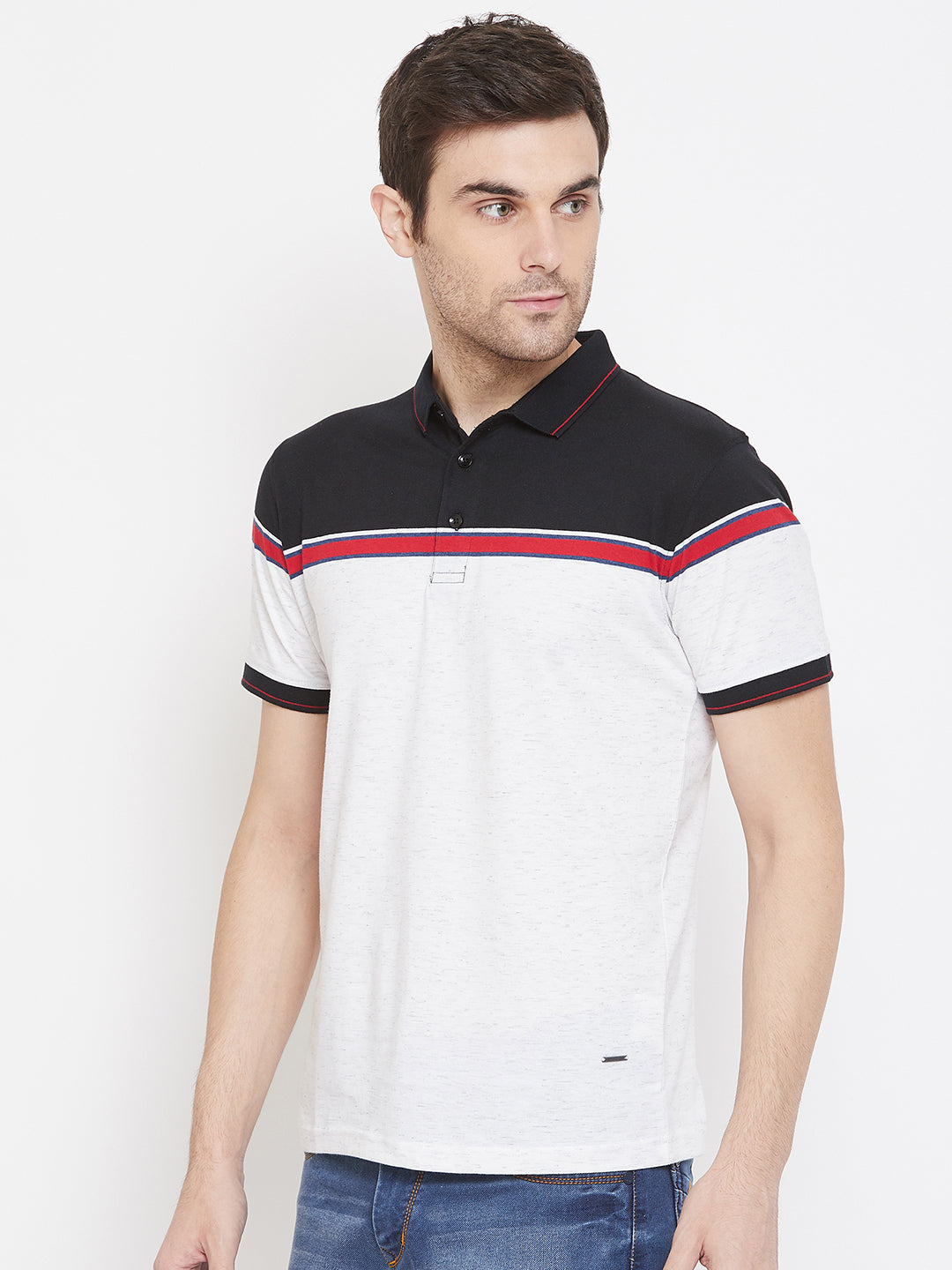 White Polo T-Shirt - Men T-Shirts