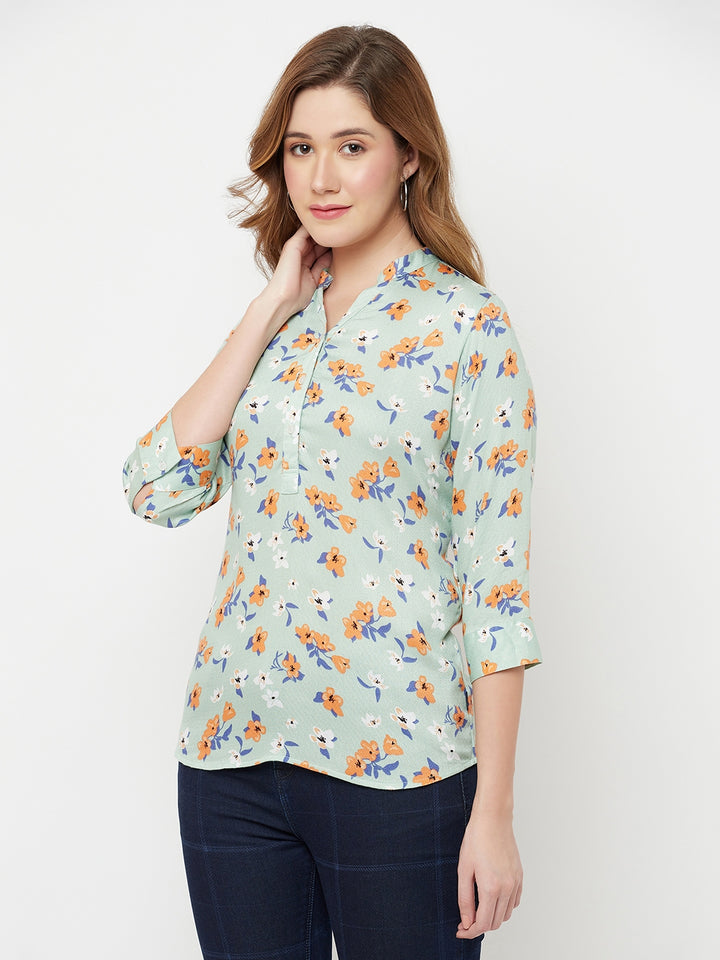 Green Floral Top - Women Tops