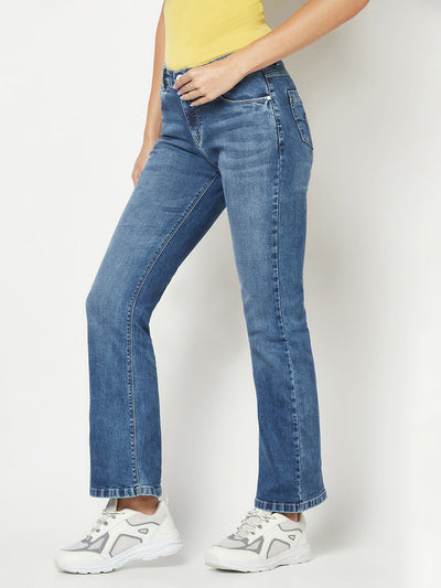 Light-Wash Blue Bootcut Jeans