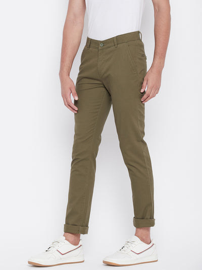 Beige Slim Fit Trousers - Men Trousers