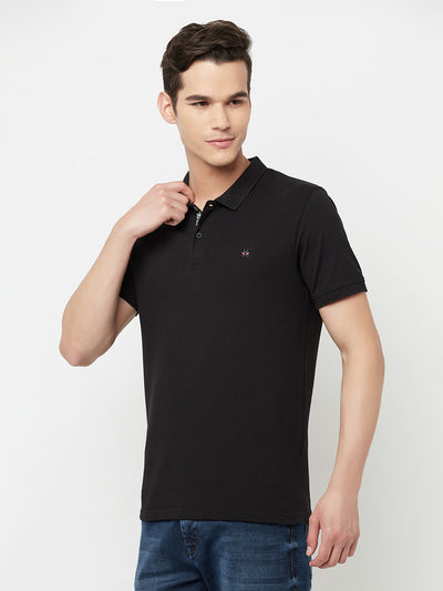 Black Polo T-Shirt - Men T-Shirts