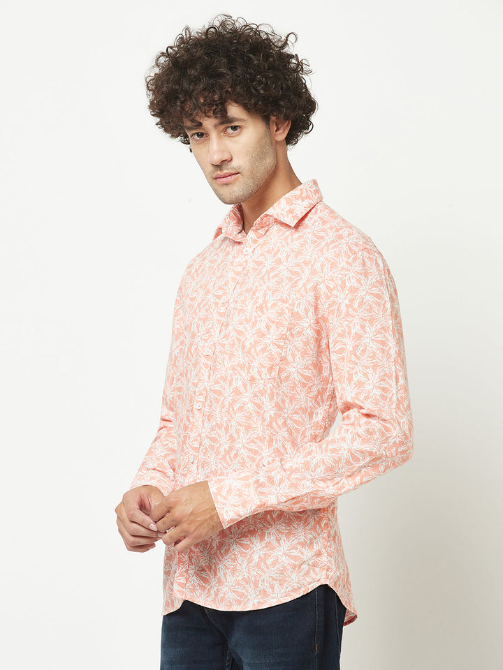  Peach Floral Shirt