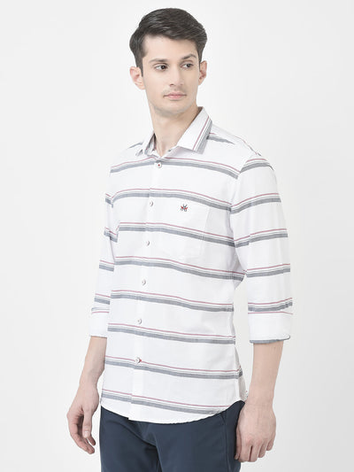  White Horizontal Stripe Shirt