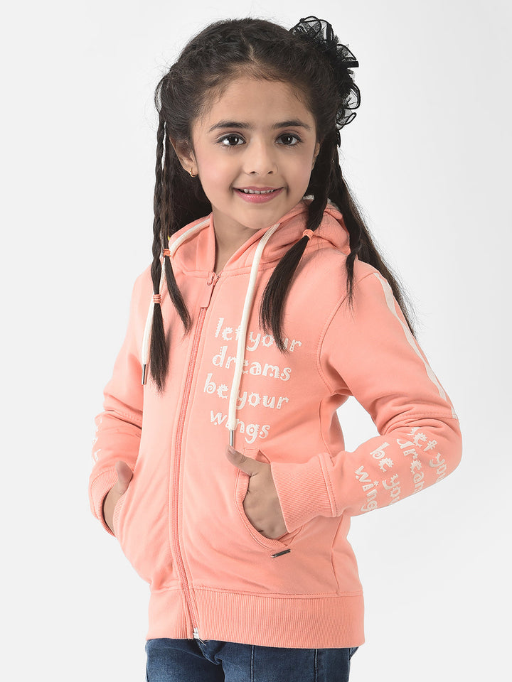 Peach Sweatshirt with Typographic Detail 