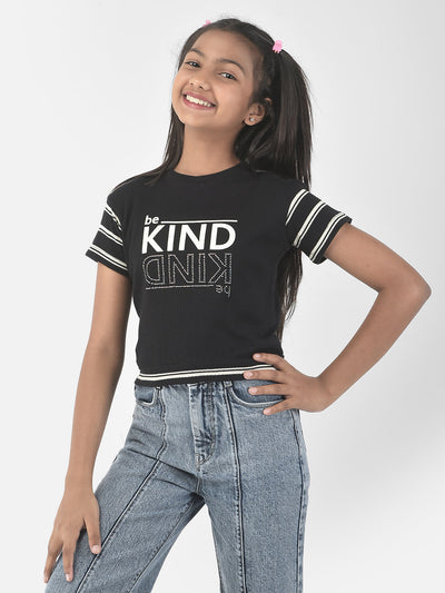  Black Kindness Cropped Top