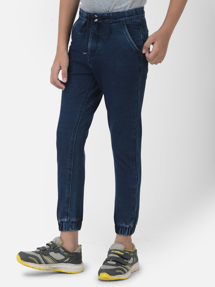 Navy Blue Denim Joggers - Boys joggers