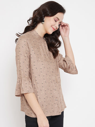 Bell Sleeves Printed Shirt - Women Shirts