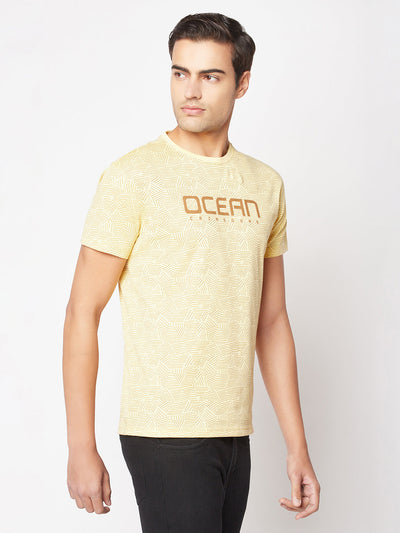  Custard Yellow Geometric T-Shirt