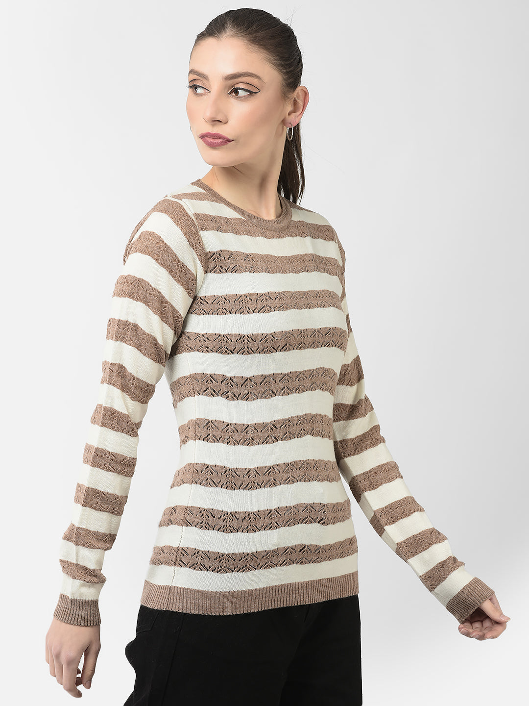  Brown Striped Sweater 