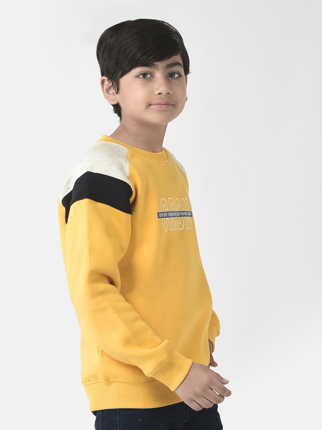  Yellow Brand-Typographic Sweatshirt 