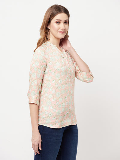 Pink Floral Printed Top - Women Tops