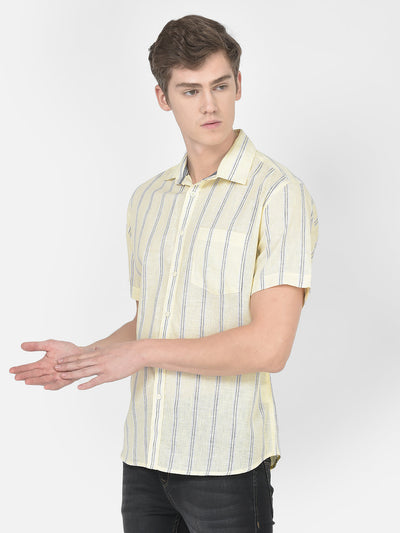  Lemon Yellow Striped Shirt