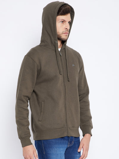 Brown Hooded Sweatshirt - Men Sweatshirts